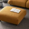 Taborety*KARE Design Podnóżek W Kolorze żółtym Tkanina Pluszowa 107x90 Cm