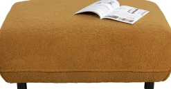 Taborety*KARE Design Podnóżek W Kolorze żółtym Tkanina Pluszowa 107x90 Cm