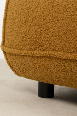 Taborety*KARE Design Podnóżek W Kolorze żółtym Tkanina Pluszowa 107x90 Cm