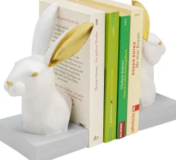 Podpórki Na Książki*KARE Design Podpórki Na Książki Biało-złote Zające 2 El. 12x20 Cm