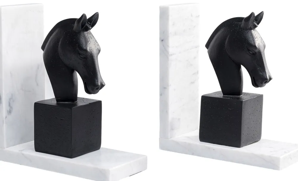 Podpórki Na Książki*KARE Design Podpórki Na Książki Horse 36x21 Cm Czarno-białe