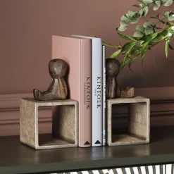 Podpórki Na Książki*KARE Design Podpórki Na Książki Little Males 2 El. 21x19 Cm Aluminium Brązowe