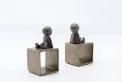 Podpórki Na Książki*KARE Design Podpórki Na Książki Little Males 2 El. 21x19 Cm Aluminium Brązowe
