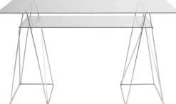 Biurka*KARE Design Podstawa Biurka Metalowa Srebrna 31x49 Cm