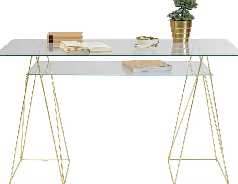 Stoły|Biurka*KARE Design Podstawa Biurka Polar 2 El. Złota Matowa
