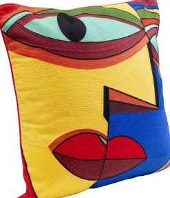 Poduszki Dekoracyjne*KARE Design Poduszka Dekoracyjna Abstrakcyjna Twarz Kolorowa 50x50 Cm