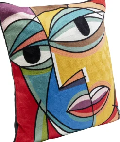 Poduszki Dekoracyjne*KARE Design Poduszka Dekoracyjna Abstrakcyjna Kolorowa Twarz 50x50 Cm