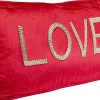 Poduszki Dekoracyjne*KARE Design Poduszka Dekoracyjna Czerwona Aksamitna Z Napisem Love 60x35 Cm