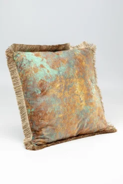 Poduszki Dekoracyjne*KARE Design Poduszka Dekoracyjna Loft Z Frędzlami 45x45 Cm Brązowo-zielona