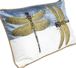 Poduszki Dekoracyjne*KARE Design Poduszka Dekoracyjna Nowoczesna Z Motywem Ważki Biało-niebieska 50x30 Cm