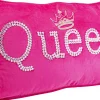 Poduszki Dekoracyjne*KARE Design Poduszka Dekoracyjna Różowa Aksamitna Z Napisem Queen 60x35 Cm