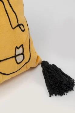 Poduszki Dekoracyjne*KARE Design Poduszka Dekoracyjna żółta Z Frędzlami 60x35 Cm Twarze Artystyczne