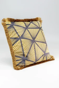 Poduszki Dekoracyjne*KARE Design Poduszka Dekoracyjna Z Frędzlami 45x45 Cm Wzory Niebiesko-złote