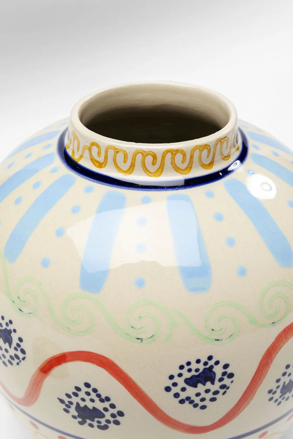 Figurki Dekoracyjne*KARE Design Pojemnik Dekoracyjny Z Ceramiki Boho Kolorowe Wzory Ø19x25 Cm