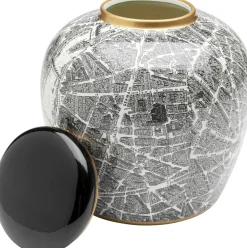 Figurki Dekoracyjne*KARE Design Pojemnik Dekoracyjny Z Porcelany Ø21x23 Cm Ulice Paryża