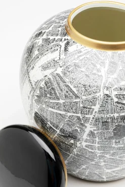 Figurki Dekoracyjne*KARE Design Pojemnik Dekoracyjny Z Porcelany Ø21x23 Cm Ulice Paryża