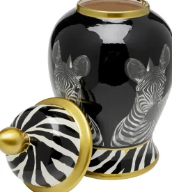 Figurki Dekoracyjne*KARE Design Pojemnik Dekoracyjny Z Porcelany Zebry Ø24x46 Cm