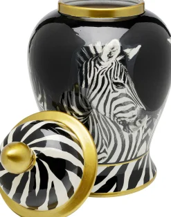 Figurki Dekoracyjne*KARE Design Pojemnik Dekoracyjny Z Porcelany Zebra Ø20x38 Cm