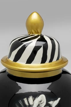 Figurki Dekoracyjne*KARE Design Pojemnik Dekoracyjny Z Porcelany Zebra Ø20x38 Cm