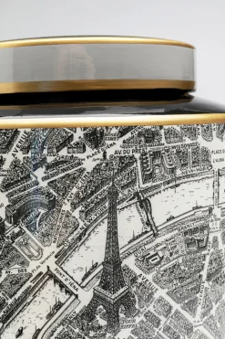 Figurki Dekoracyjne*KARE Design Pojemnik Dekoracyjny Z Porcelany Ø22x33 Cm Ulice Paryża
