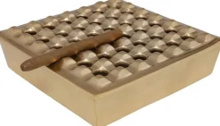 Popielniczki I Papierośnice*KARE Design Popielniczka Soho Square 25x25 Cm Mosiężna