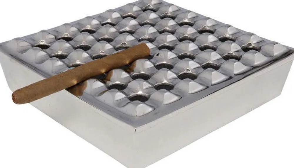 Popielniczki I Papierośnice*KARE Design Popielniczka Soho Square 25x25 Cm Srebrna