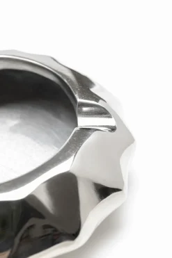 Popielniczki I Papierośnice*KARE Design Popielniczka Srebrna Aluminium Niklowane Ø15 Cm