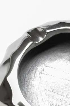 Popielniczki I Papierośnice*KARE Design Popielniczka Srebrna Aluminium Niklowane Ø15 Cm