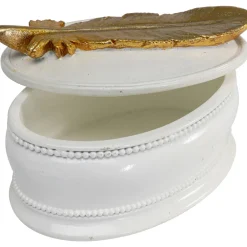 Pudełka Na Biżuterię*KARE Design Pudełko Na Biżuterię Ava 13x9 Cm Biało-złote