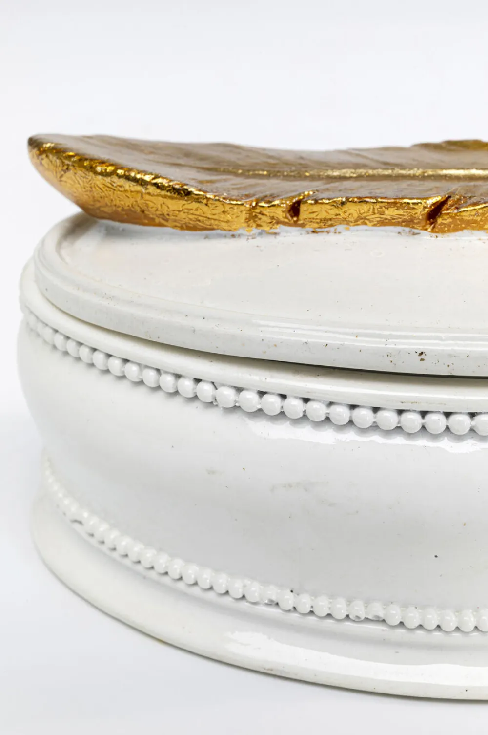 Pudełka Na Biżuterię*KARE Design Pudełko Na Biżuterię Ava 13x9 Cm Biało-złote