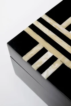 Pudełka Na Biżuterię*KARE Design Pudełko Na Biżuterię Czarne 30x15 Cm Paski