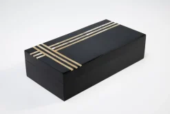 Pudełka Na Biżuterię*KARE Design Pudełko Na Biżuterię Czarne 30x15 Cm Paski
