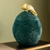 Pojemniki*KARE Design Pudełko Na Biżuterię Lub Kosmetyki Chameleon 34 Cm Zielono-złote