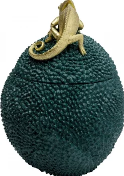 Pojemniki*KARE Design Pudełko Na Biżuterię Lub Kosmetyki Chameleon 34 Cm Zielono-złote