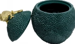 Pojemniki*KARE Design Pudełko Na Biżuterię Lub Kosmetyki Chameleon 34 Cm Zielono-złote