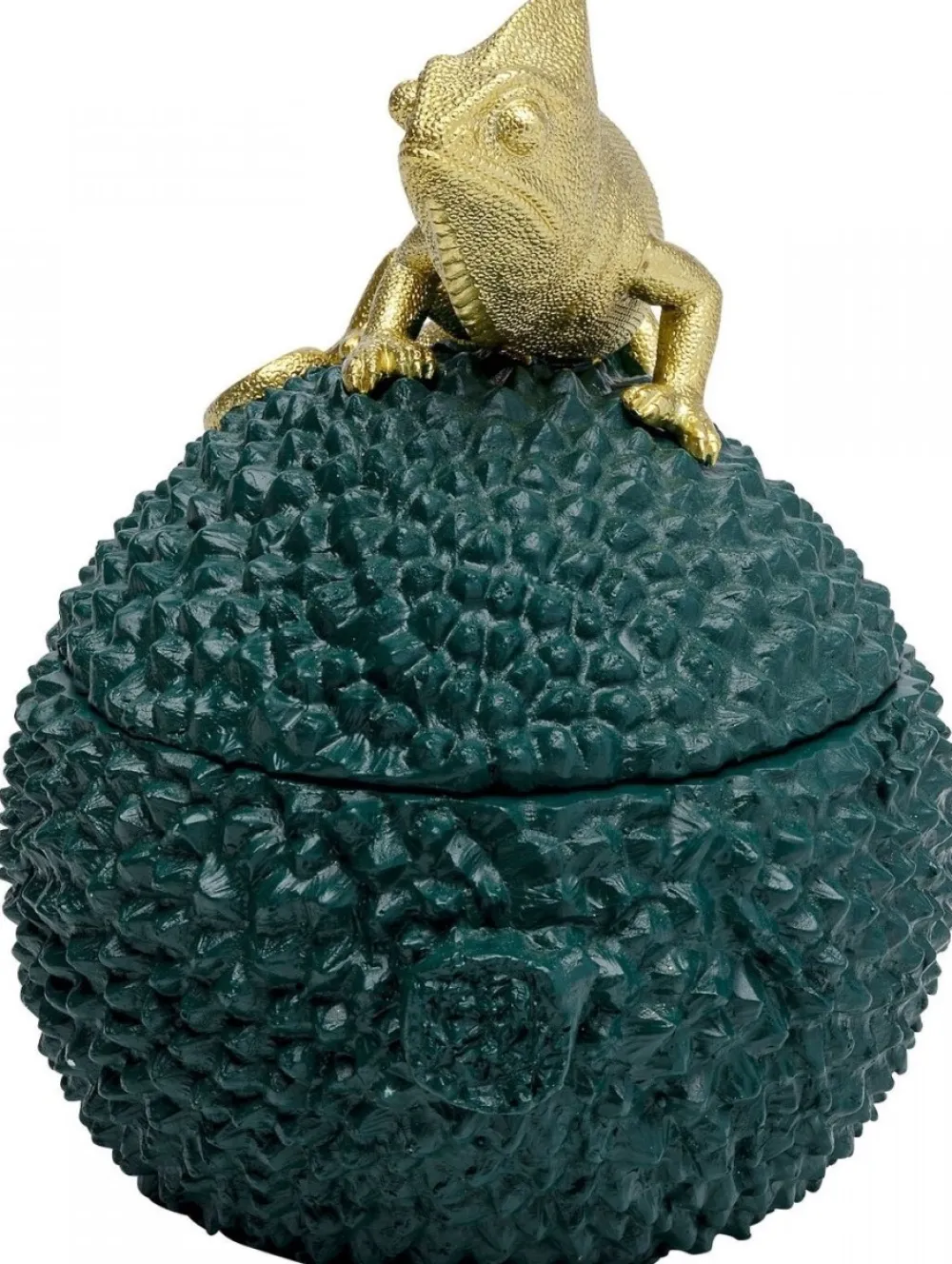 Pojemniki*KARE Design Pudełko Na Biżuterię Lub Kosmetyki Chameleon 20 Cm Zielono-złote