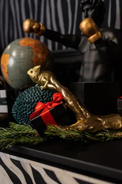 Pojemniki*KARE Design Pudełko Na Biżuterię Lub Kosmetyki Chameleon 20 Cm Zielono-złote