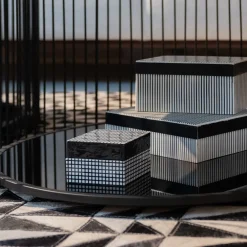 Pudełka Na Biżuterię*KARE Design Pudełko Na Biżuterię Plenty 20x15 Cm Czarno-białe