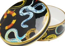 Pudełka Na Biżuterię*KARE Design Pudełko Na Biżuterię Z Porcelany Motyw Węży Ø19x9 Cm