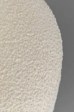 Pufy*KARE Design Pufa Biała Skandynawska Boucle Do Salonu Ø56 Cm