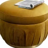 Pufy*KARE Design Pufa Do Salonu Okrągła W Kolorze żółtym Ø56x42 Cm