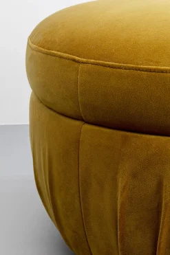 Pufy*KARE Design Pufa Do Salonu Okrągła W Kolorze żółtym Ø56x42 Cm