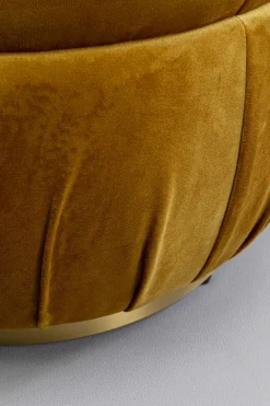 Pufy*KARE Design Pufa Do Salonu Okrągła W Kolorze żółtym Ø56x42 Cm