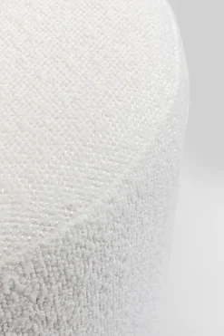 Pufy*KARE Design Pufa Kremowa Boucle Okrągła Podstawa Szara Ø35x42 Cm