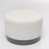 Pufy*KARE Design Pufa Kremowa Boucle Okrągła Podstawa Szara Ø55x35 Cm