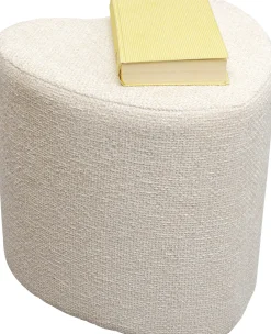 Pufy*KARE Design Pufa Kremowa W Kształcie Serca 34x36 Cm