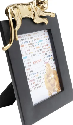 Ramki Na Zdjęcia*KARE Design Ramka Na Zdjęcia Czarna Stalowa 24x29 Cm Dekoracja Tygrys Złoty
