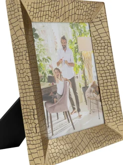 Ramki Na Zdjęcia*KARE Design Ramka Na Zdjęcia Złota Wzór Skóra Krokodyla 22x27 Cm