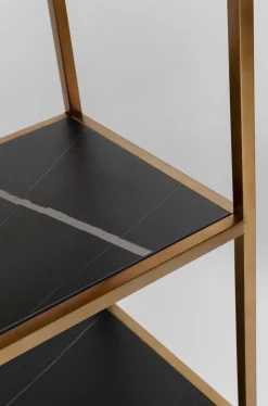 Regały*KARE Design Regał Cesaro 90x170 Cm Złoty - Półki Czarne I Naturalne