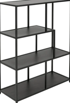 Regały*KARE Design Regał Czarny Otwarty MDF I Stal 77x100 Cm